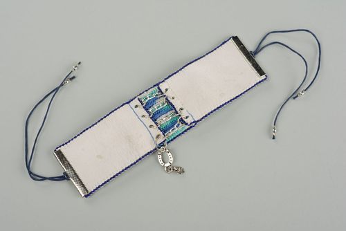 Homemade leather bracelet White - MADEheart.com