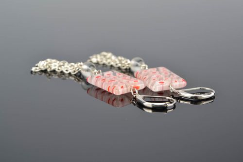 Brincos artesanais com inserções de vidro - MADEheart.com