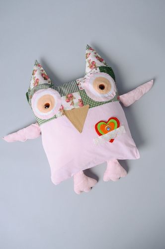 Housse de coussin artisanale en coton Hibou - MADEheart.com