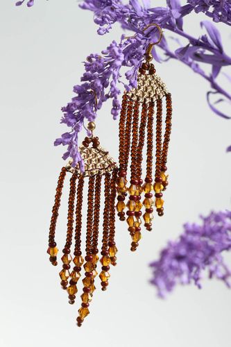 Handmade beautiful earrings stylish earrings with natural stone cute jewelry - MADEheart.com