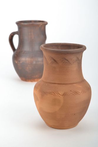 Brocca in ceramica fatta a mano contenitore per bevande utensili da cucina - MADEheart.com