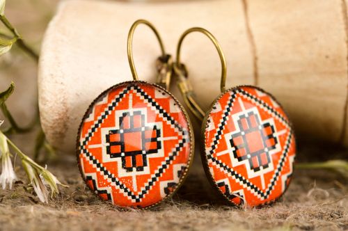 Boucles oreilles fait main Bijoux fantaisie cabochon Accessoire femme  - MADEheart.com