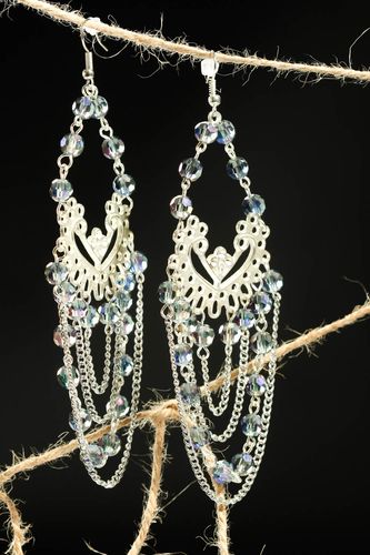 Pendientes artesanales de cuentas bisutería fina regalo original para mujer - MADEheart.com