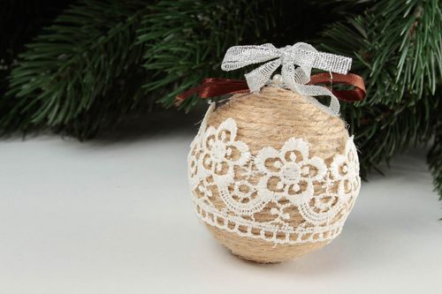 Decoración navideña artesanal elemento decorativo regalo original Bola - MADEheart.com