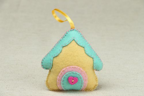 Soft Christmas tree toy Yellow House - MADEheart.com