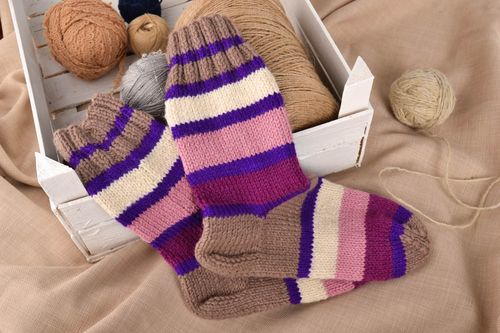 Beautiful handmade knitted socks warm socks for women winter socks gifts for her - MADEheart.com