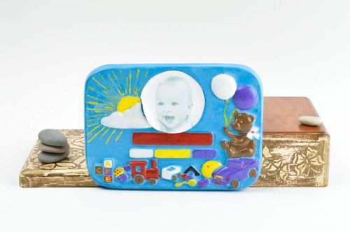 Cadre photo enfant fait main Cadre photo mural peint Cadeau de naissance - MADEheart.com