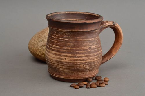 Taza de barro para café hecha a mano utensilio de cocina regalo original - MADEheart.com