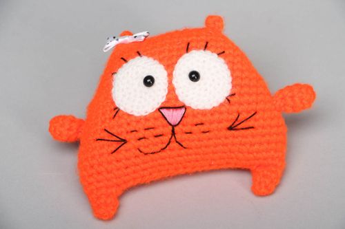 Soft crochet toy Red Cat - MADEheart.com