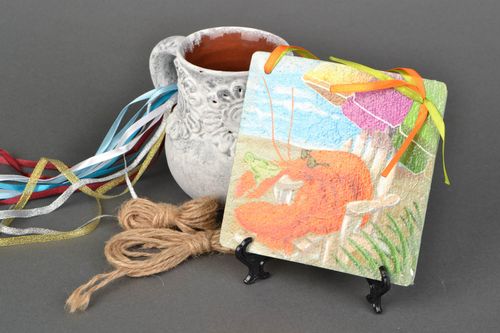 Pannello decorativo fatto a mano decorazione murale realizzato con decoupage - MADEheart.com