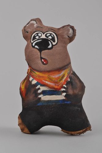 Unusual painted handmade linen fabric soft toy with aroma Bear - MADEheart.com
