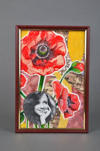 Glass photo frame Poppies - MADEheart.com