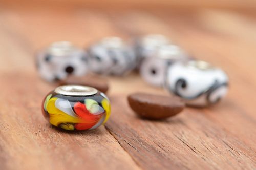 Trendy glass beads with metal lampwork jewelry lampwork beads for jewelry making - MADEheart.com