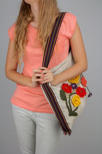 Borsa interessante tessile fatta a mano borsetta bella accessorio da ragazza - MADEheart.com