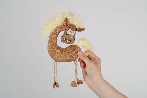 Aimant frigo Cheval en tissu fait main - MADEheart.com