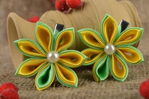 Handmade Haarschmuck Set Haarklemmen Blumen Kinder Haarspangen 2 Stück - MADEheart.com