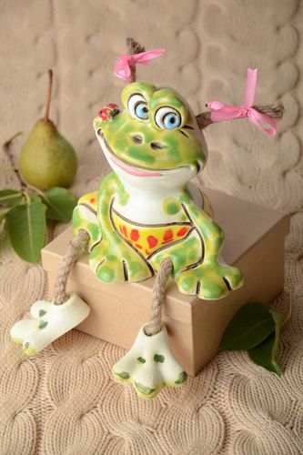 Handgemachte Keramik lustige Spardose Ton Deko Geschenk für Kinder bemalt Frosch - MADEheart.com