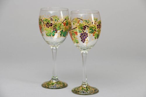 Hand painted glasses 4 items  - MADEheart.com