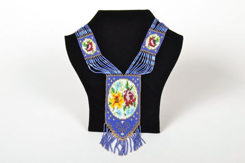 Collana con perline fatta a mano girocollo originale accessorio da donna - MADEheart.com