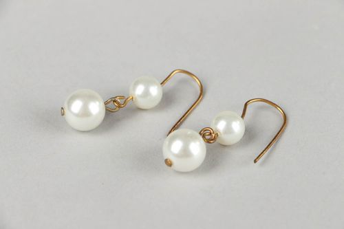 Earrings with Plastic Beads - MADEheart.com