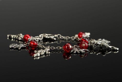 Wrist bracelet, steel, glass beads - MADEheart.com