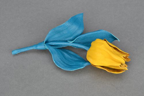 Handmade leather flower Ukrainian Tulip - MADEheart.com