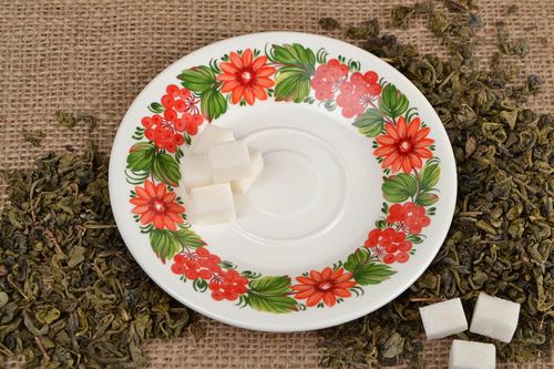 Porzellan Untertasse handmade Porzellan Geschirr mit Bemalung Küchen Deko schön - MADEheart.com