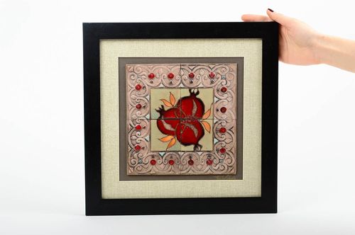 Handmade designer wall panel unusual interior decor ceramic tile in frame - MADEheart.com