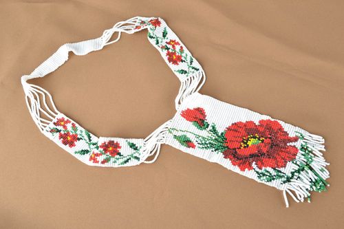 Collana con perline fatta a mano girocollo originale accessorio da donna - MADEheart.com