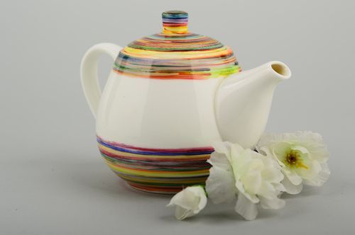 Porcelain teapot handmade teapot with painting tableware stylish tableware - MADEheart.com