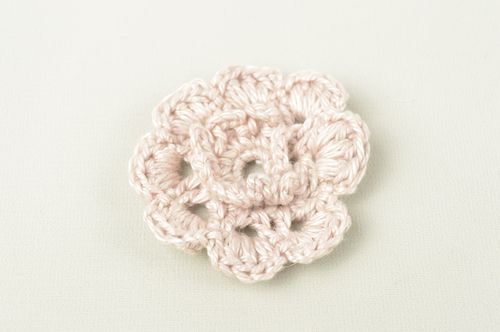 Handmade designer crocheted blank unusual flower fittings blank for brooch - MADEheart.com