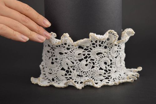 Liga para novia hecha a mano tejida de hilos accesorio de boda regalo original - MADEheart.com