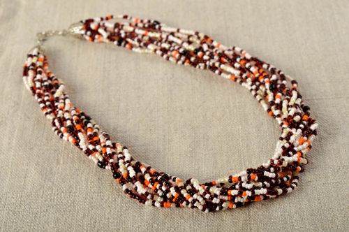 Multirow handmade beaded necklace woven bead necklace best gifts for her - MADEheart.com