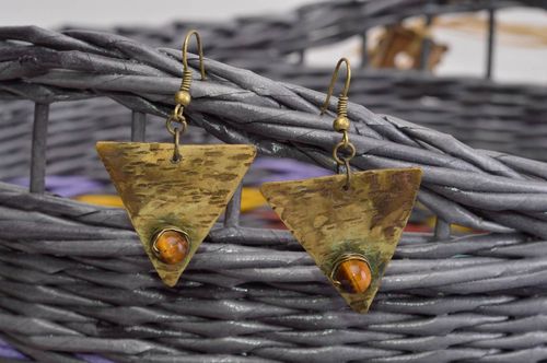 Handmade jewelry unusual gift designer accessories copper earrings gift ideas - MADEheart.com