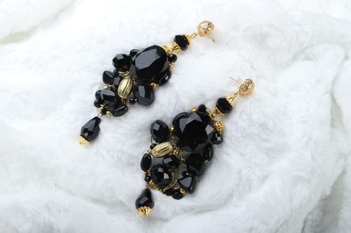 Orecchini di pietre naturali fatti a mano accessorio originale bello da donna - MADEheart.com