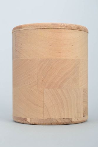 Handmade round ash wood box with lid craft blank for decoupage or painting - MADEheart.com