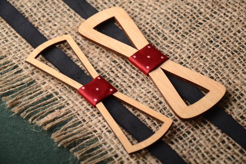 Handcrafted bow ties wooden bow ties mens accessories gifts for boyfriend - MADEheart.com