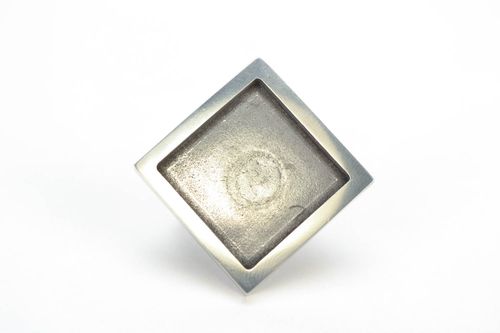 Handmade rautenförmiger Ring Rohling aus Metall künstlerisch originell - MADEheart.com