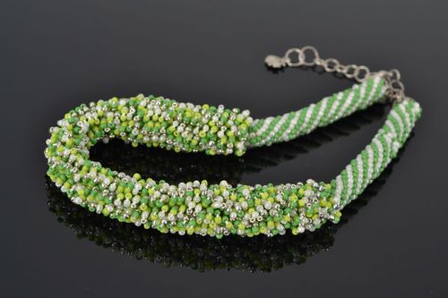 Homemade beaded cord necklace - MADEheart.com