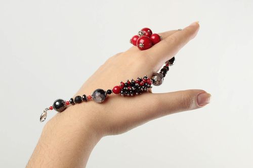 Schmuck Set Damen Armband handgefertigt Modeschmuck Ring Edelstein Schmuck - MADEheart.com