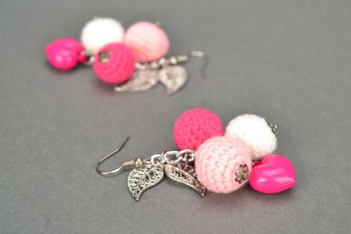 Long earrings Purple Heart - MADEheart.com