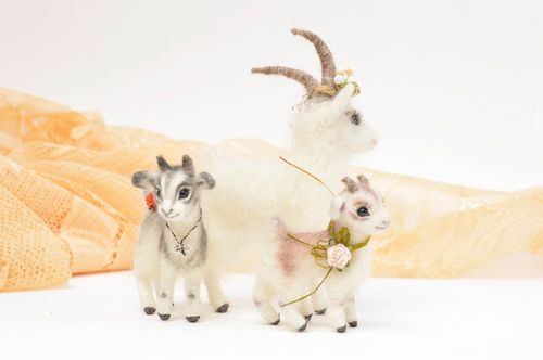 Handmade toy designer toy set of 3 items soft toy animal toys nursery decor - MADEheart.com