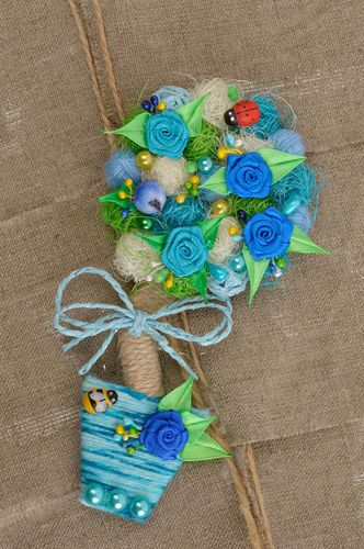 Magnet frigo fait main Aimant frigo Décoration cuisine arbre de tons bleus - MADEheart.com