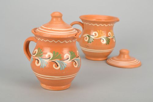 20 oz ceramic creamer pitcher with handle and lid great handmade pottery 1,23 lb - MADEheart.com