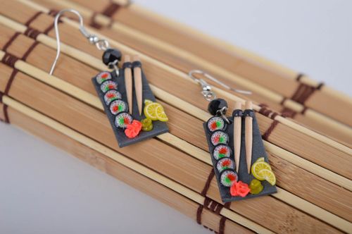 Handgefertigt Damen Ohrringe Modeschmuck Ohrhänger Polymer Clay Schmuck  - MADEheart.com