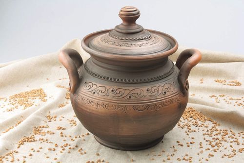 Keramik Topf, mit Milch und Silber bearbeitet - MADEheart.com