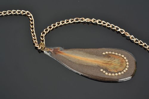 Pingente com folha natural do Iris - MADEheart.com