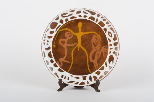 Assiette en terre cuite fait main Assiette déco ronde peinte Déco maison - MADEheart.com