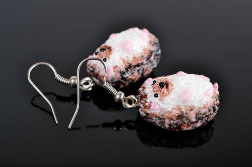 Plastic earrings with charms handmade earrings made of polymer clay cute earrings - MADEheart.com
