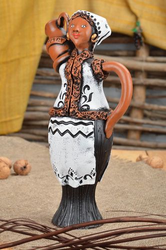15 oz wine or vodka decanter pitcher in the shape of village girl 2 lb - MADEheart.com